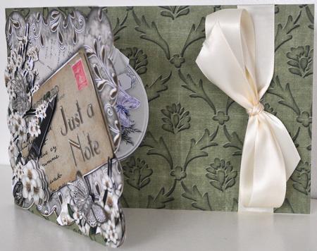 Olive Random Vine A4 Backing Paper by Elaine Thompson