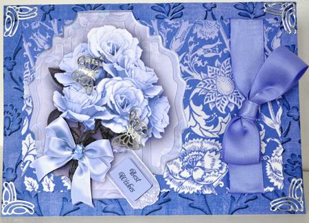 Blue Random Vine A4 Backing Paper by Elaine Thompson