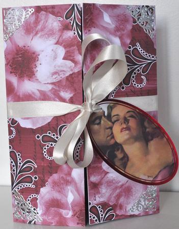 Red Blossom Swirl Painted A4 Backing Paper by Elaine Thompson