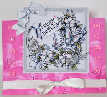Lily Sides Cerise A4 Backing Paper by Elaine Thompson