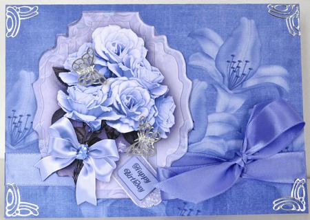 Lily Sides Dark Blue A4 Backing Paper by Elaine Thompson