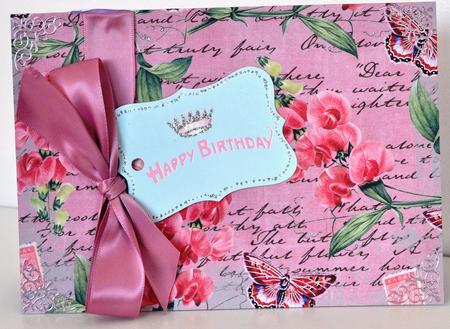 Red Coloured Sweet Pea Stamp A4 Backing Paper by Elaine Thompson