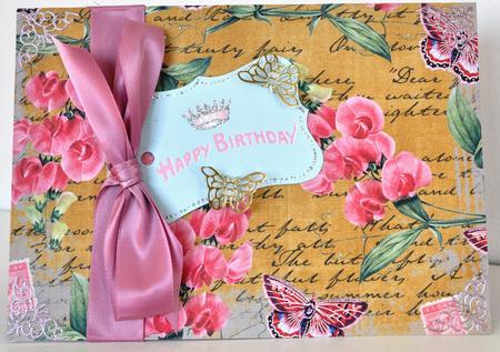 Gold Coloured Sweet Pea Stamp A4 Backing Paper by Elaine Thompson