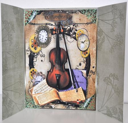 Steampunk French Gatefold, with Violin by Elaine Thompson