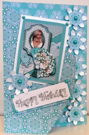 Sabrina Cameo Aqua, Toppers Sheet by Elaine Thompson