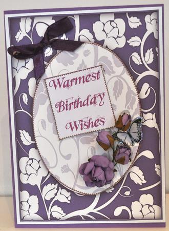 Rich Shade Floral Fantasy A5 Card Front by Elaine Thompson