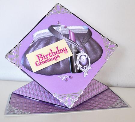A Night Out in Purple Pop Up Spring Card by Elaine Thompson