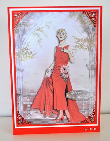 Red Dress Vintage Fashion by Elaine Thompson