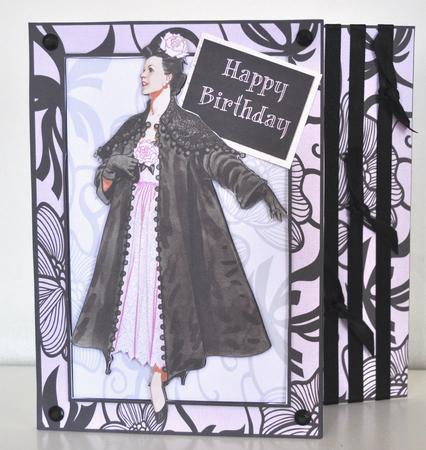 Vintage Fashion Lady on Art Deco Background Quick Card by Elaine Thompson