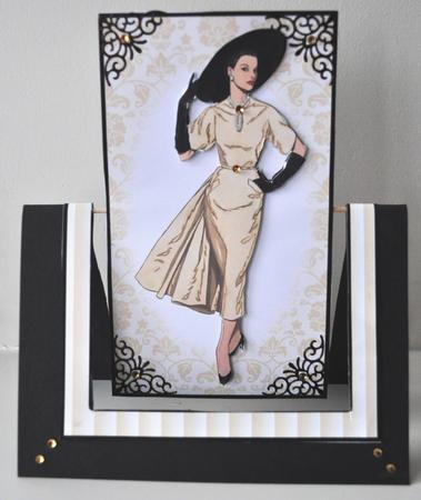 Beautiful Vintage Fashion Lady Spinner Card by Elaine Thompson