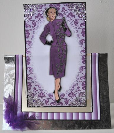Beautiful Vintage Fashion Lady Spinner Card by Elaine Thompson