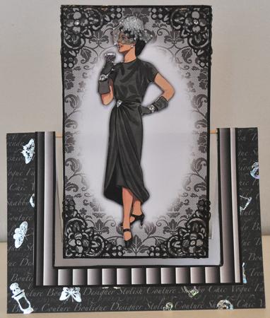 Beautiful Vintage Fashion Lady Spinner Card by Elaine Thompson