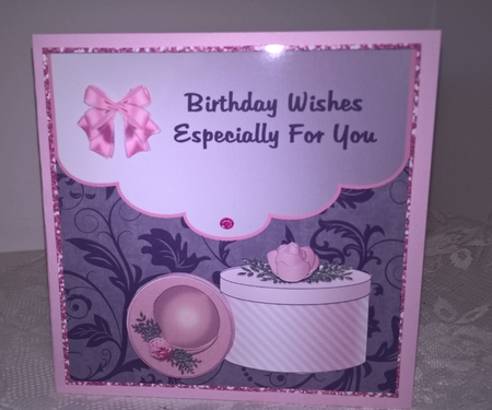 Pink Hat & Hatbox - Happy Birthday by Elaine Yallop