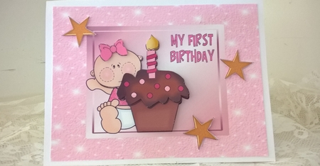 First Birthday Cute Baby Girl by Elaine Yallop