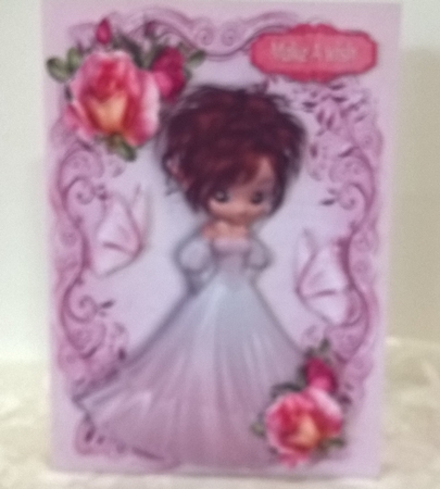 Little Princess in Party Dress with Roses by Elaine Yallop