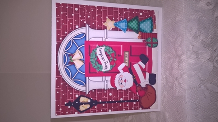 Santa's Sack Christmas Door Quick Card & 3D Decoupage by Elaine Yallop