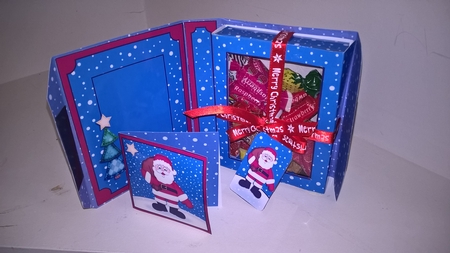 3D Xmas Santa's Sack Gift Box Card Kit & Pyramage by Elaine Yallop
