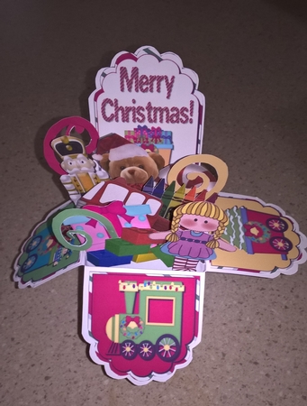 POP UP 3D BOX DECOUPAGE CARD - CHRISTMAS ETHNIC SANTA UNDER THE TREE 2 by Elaine Yallop