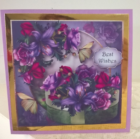 Roses & Lilies Birthday Gift 8x8 by Elaine Yallop