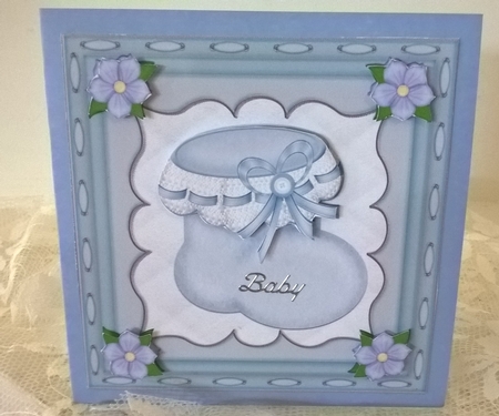 Baby Boy Bootie 8x8 by Elaine Yallop