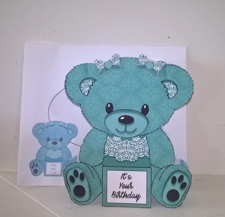 Ashley - A Frame Bear Shaped Card by Elaine Yallop