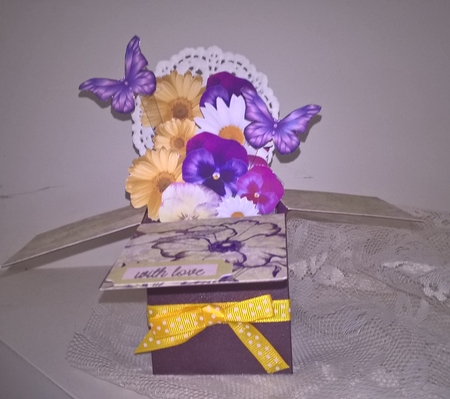 beautiful Pansies,Violas and Daisy flower embellishments by Elaine Yallop