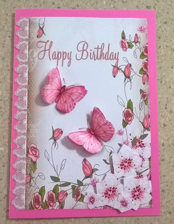 Pink Birthday Butterfly by Elaine Yallop