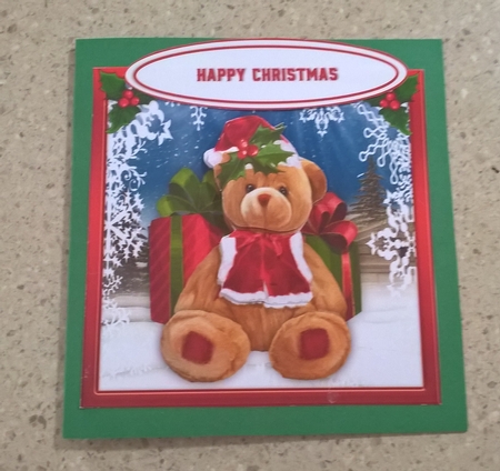 8x8 Santa  Teddy and Presents  by Elaine Yallop