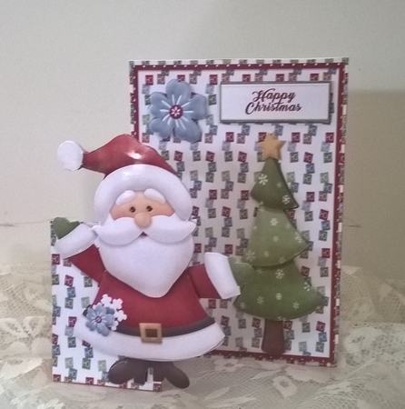 KRINGLE SANTA FOLDBACK CHRISTMAS CARD KIT by Elaine Yallop
