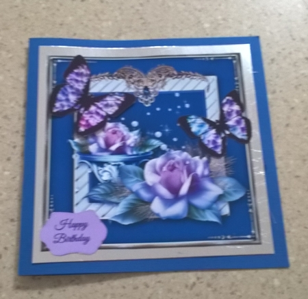 Rose in a Bowl Card Topper 2 by Elaine Yallop