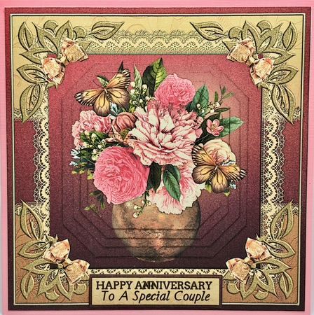 Pink Carnations & Camelie 7.5 x 7.5 Card Front Minikit by Elena Pavlova