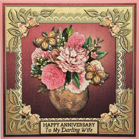 Pink Carnations & Camelie 7.5 x 7.5 Card Front Minikit by Elena Pavlova