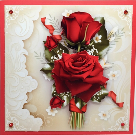 Red Roses Floral Bouquet Mini Kit by Elena Pavlova