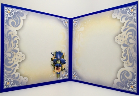 Blue Yellow Iris Pansy Floral Bouquet Mini Kit by Elena Pavlova