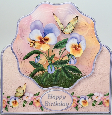 Spring Pansies - Wavy Pyramid Card Mini Kit by Elena Pavlova