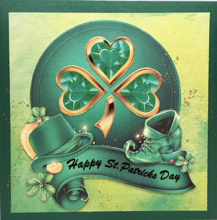 St. Patricks Day 4 - 6x6 inch topper with decoupage by Elena Pavlova