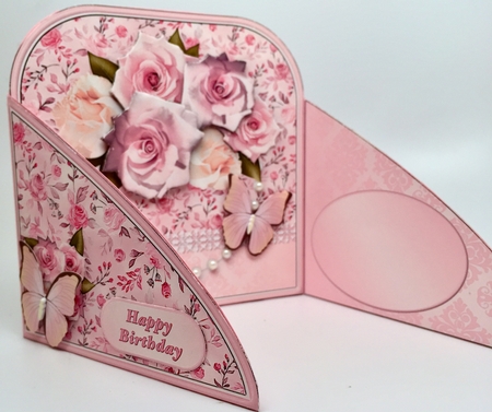 Pink Roses - Crossover Gatefold Card Mini Kit by Elena Pavlova