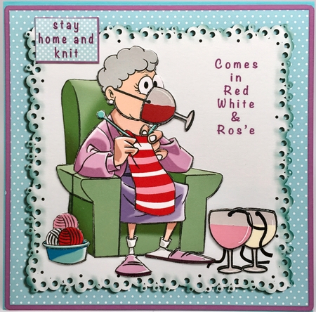 Stay Home And Knit - Decoupage by Elena Pavlova
