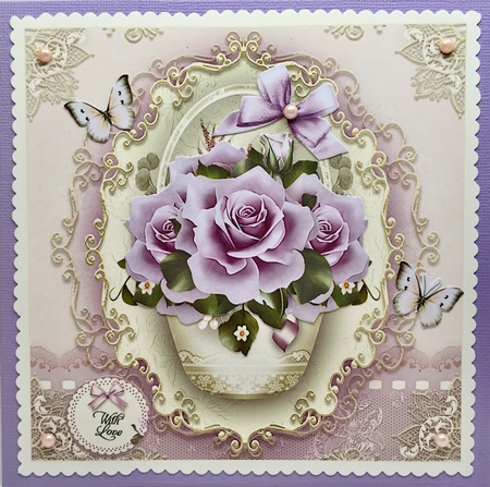 Pastel Purple Roses Card Mini Kit by Elena Pavlova