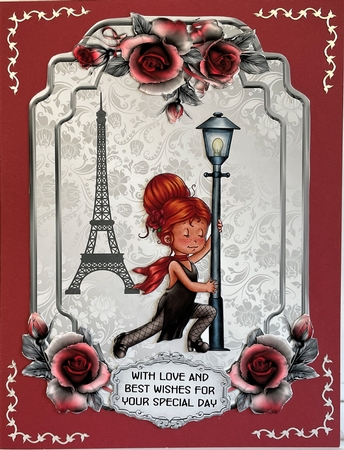 Last Tango in Paris - 7x5 inch topper with decoupage by Elena Pavlova