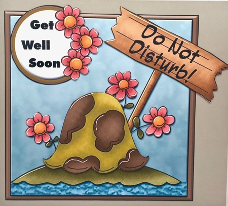 Do Not Disturb Decoupage Card Front by Elena Pavlova