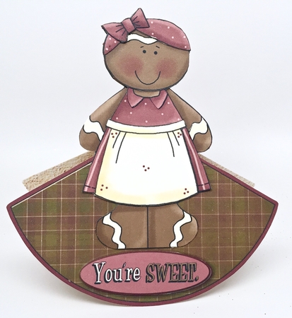 Just Baked Cute Gingerbread Wobble Card by Elena Pavlova