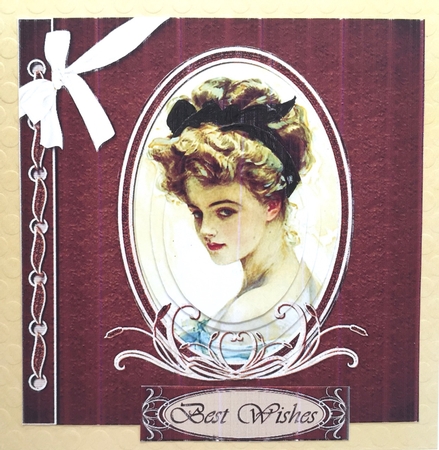 Beautiful Vintage Lady Cameo Square Card Front by Elena Pavlova
