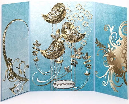 Golden Gatefold Birds by Elena Pavlova