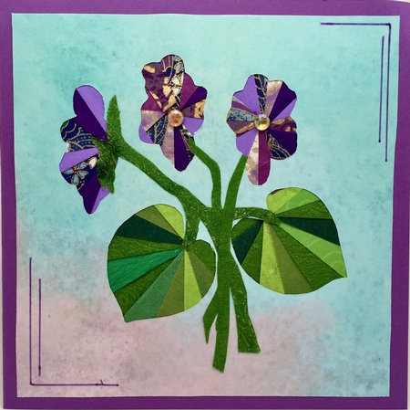 Violets Iris Folding Card by Elena Pavlova