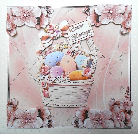 Pastel Roses and Eggs Easter Basket by Elena Pavlova