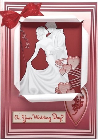 Open Front Red/pink Wedding Card by Elena Pavlova