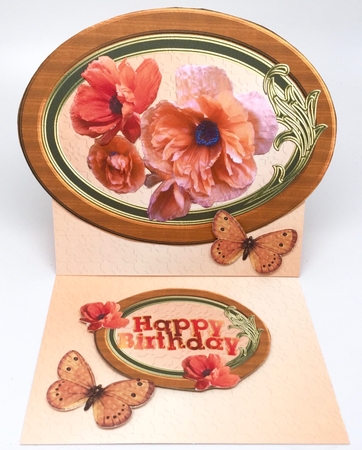 Oval Wooden and Gold Flourish Frames by Elena Pavlova