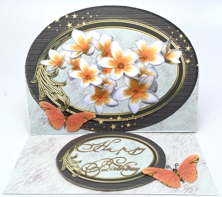 Oval Wooden and Gold Flourish Frames by Elena Pavlova