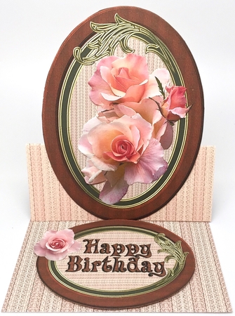 Oval Wooden and Gold Flourish Frames by Elena Pavlova